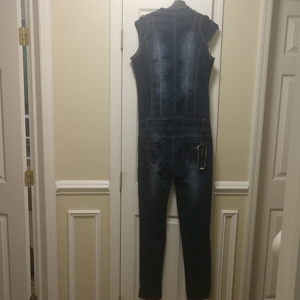 Denim stretch jumpsuit - Picture 7 of 10